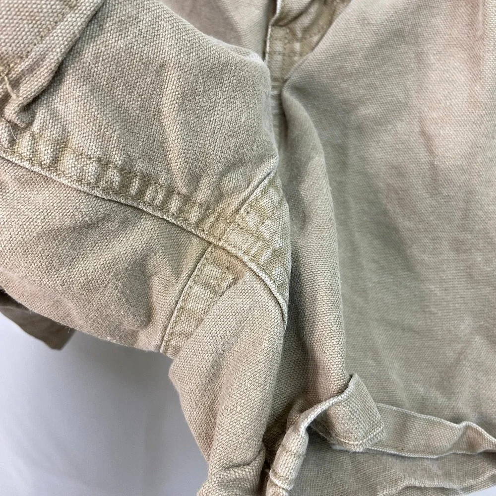 Vintage Riveted by Lee women's tan khaki cargo pocket relaxed‎ shorts 28 waist